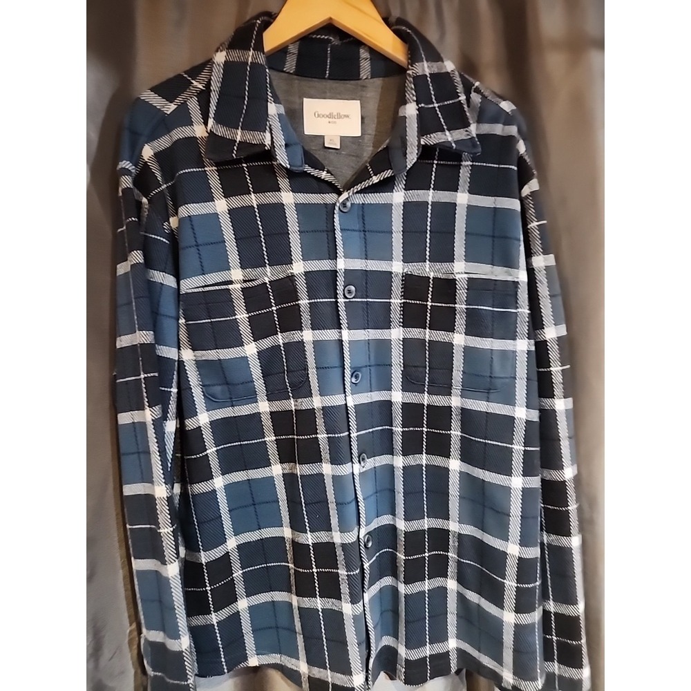 Goodfellow & Co Size XL Plaid Flannel Blue Long Sleeve